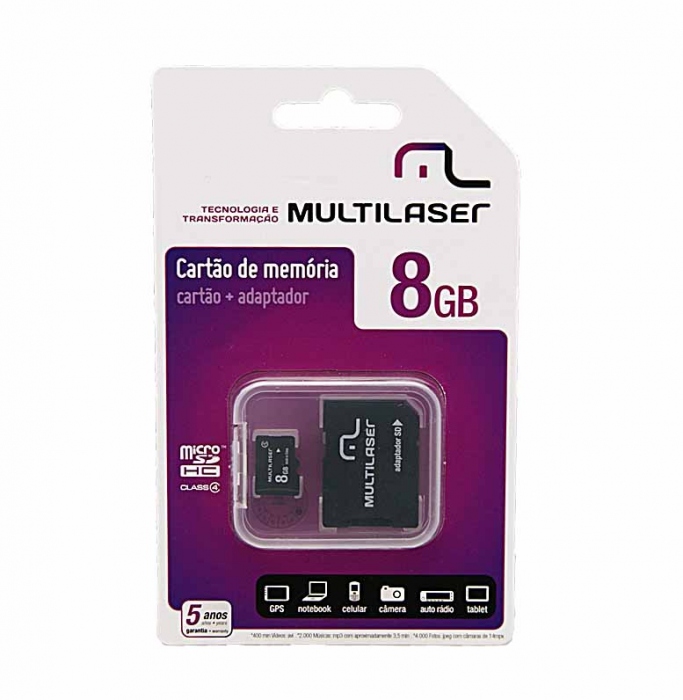 Cartão de Memória 8gb Multilaser