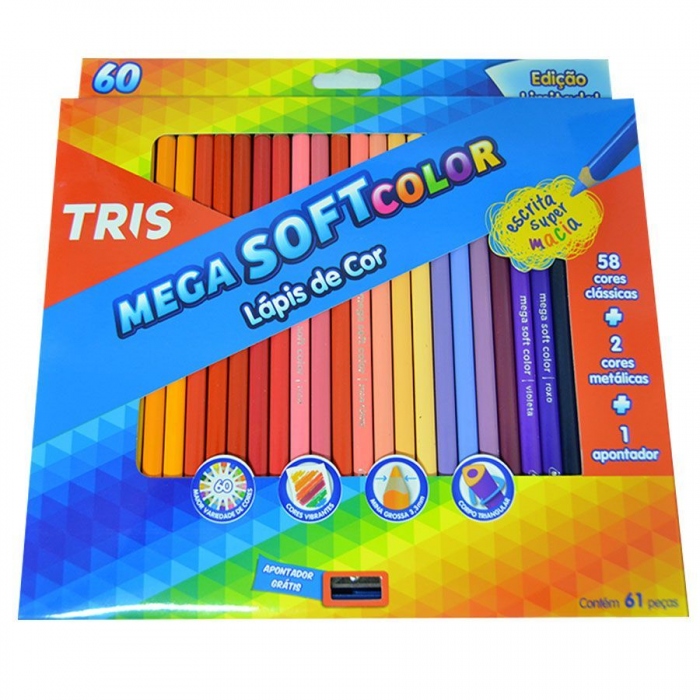 Lápis de cor 60 cores TRIS