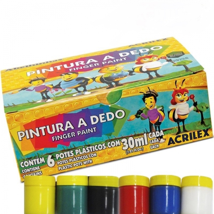 Pintura a dedo 6 cores ACRILEX