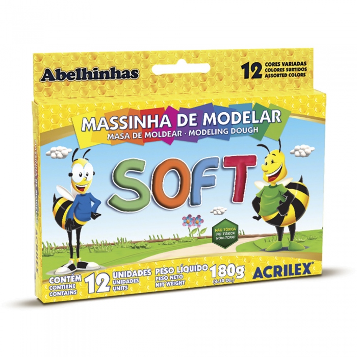 Massa de Modelar Soft c/12 ACRILEX